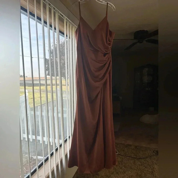 Revelry Copper Satin Rory Dress - Picture 2 of 10